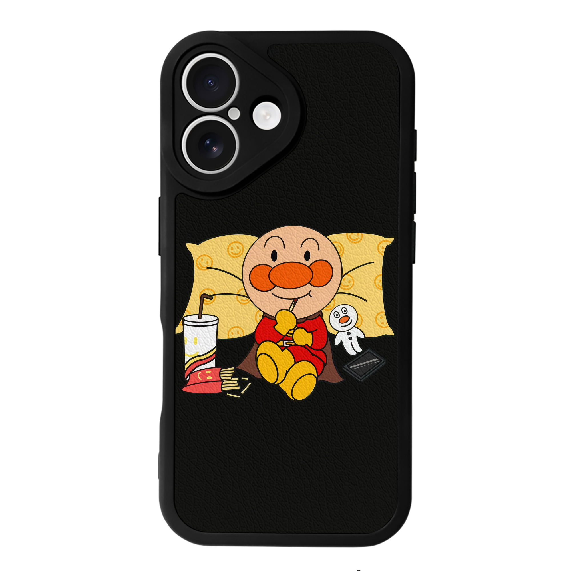 （画像用） アンパンマン Anpanman 【iPhone 16シリーズ対応】シリコンスマホケース（レザー調） 材質：シリコン
